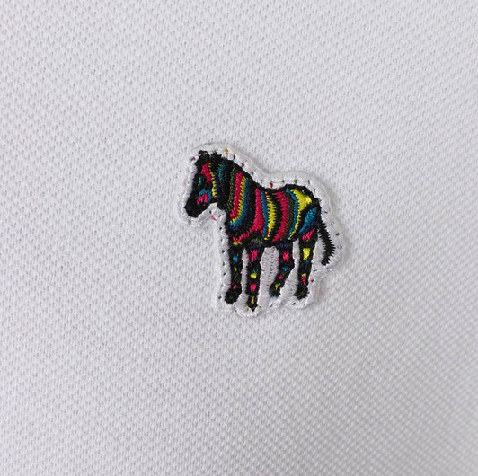 Paul Smith Mens Polo Shirt Zebra Badge in White