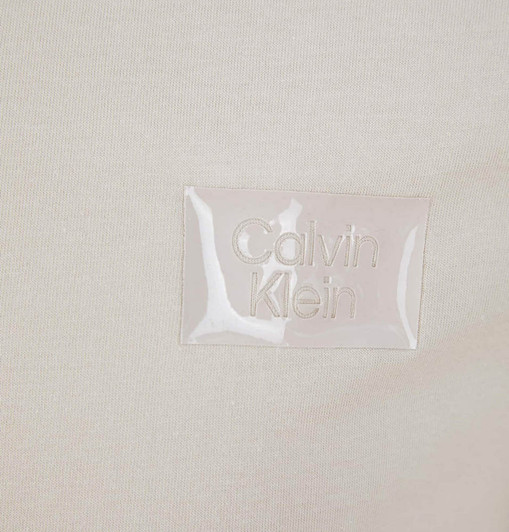 Calvin Klein Mens T-Shirt Highshine Box Tee in Beige