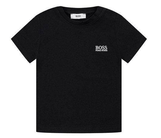 Hugo Boss Boys T-Shirt Embroidered Logo Tee in Black