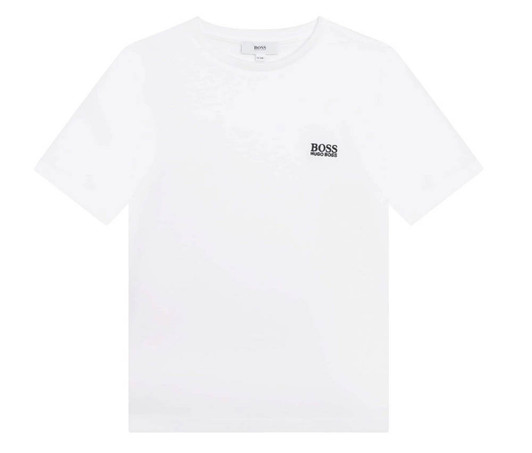 Hugo Boss Boys T-Shirt Embroidered Logo Tee in White