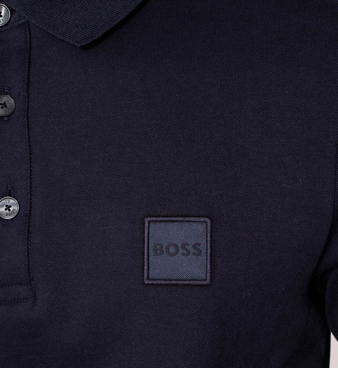 Hugo Boss Mens Polo Shirt Passerby Long Sleeve BOSS Polo in Navy Blue