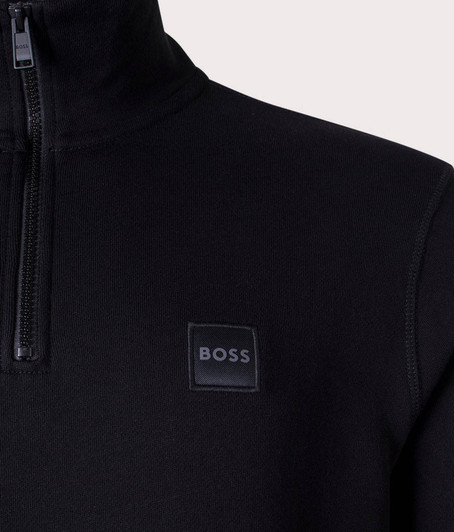 Hugo Boss Mens Track Top Zetrust Half Zip Top in Black