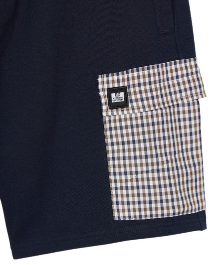 Weekend Offender Mens Shorts Lerena Check Short in Navy Blue