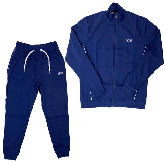 Hugo Boss Mens Tracksuit BOSS Full Tracksuit Jacket & Bottoms in Blue