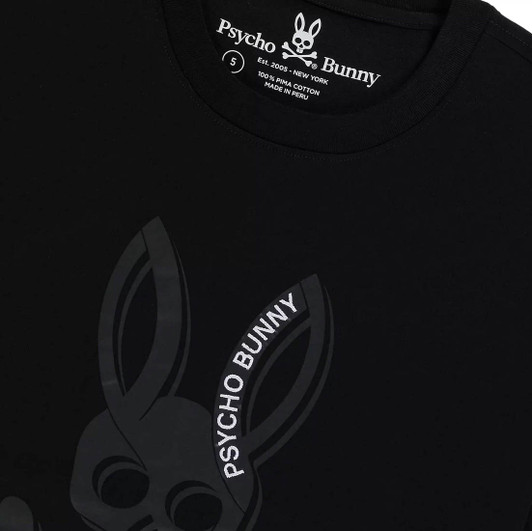 Psycho Bunny Mens T-Shirt Serge Tee in Black
