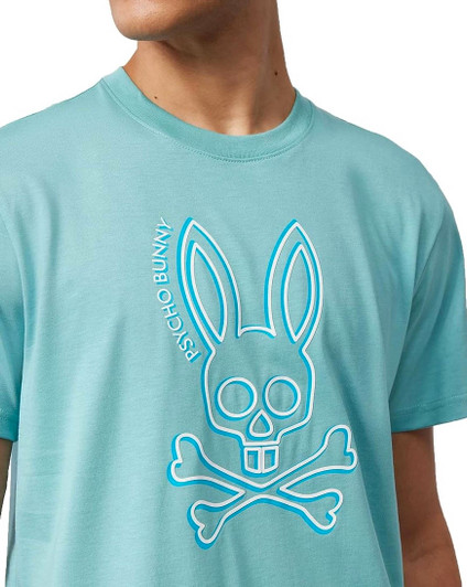 Psycho Bunny Mens T-Shirt Gresham Tee in Sea Blue