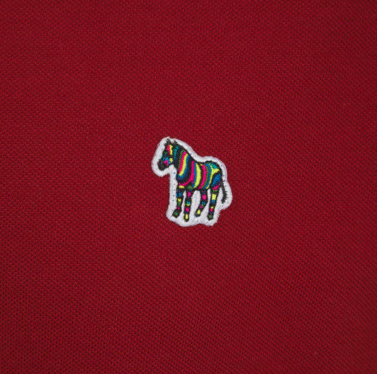 Paul Smith Mens Polo Shirt Zebra Logo Polo in Red