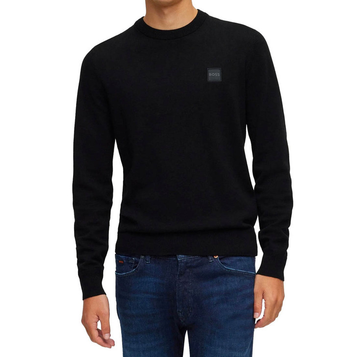 Hugo Boss Mens Jumper Kanovano BOSS Knitwear in Black