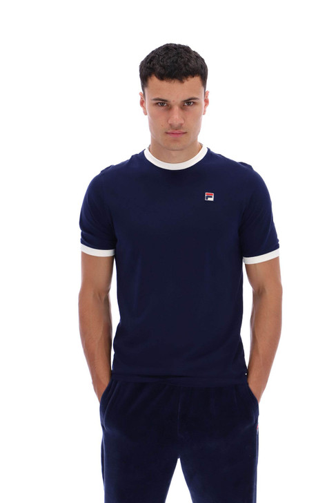 Fila Mens T-Shirt Marconi Ringer FILA Vintage Tee in FILA Navy Blue