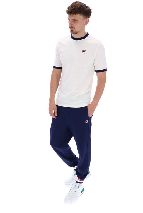 Fila Mens T-Shirt Marconi Ringer FILA Vintage 80's Tee in Gardenia White / FILA Navy