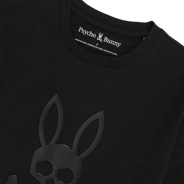 Psycho Bunny Mens T-Shirt Posen Matte Tee in Black