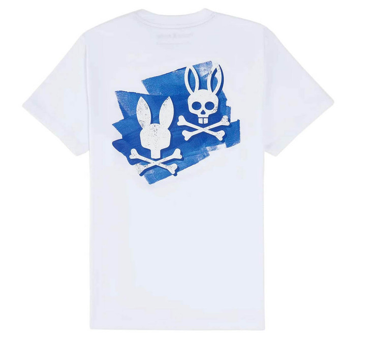 Psycho Bunny Mens T-Shirt Dolton Tee in White