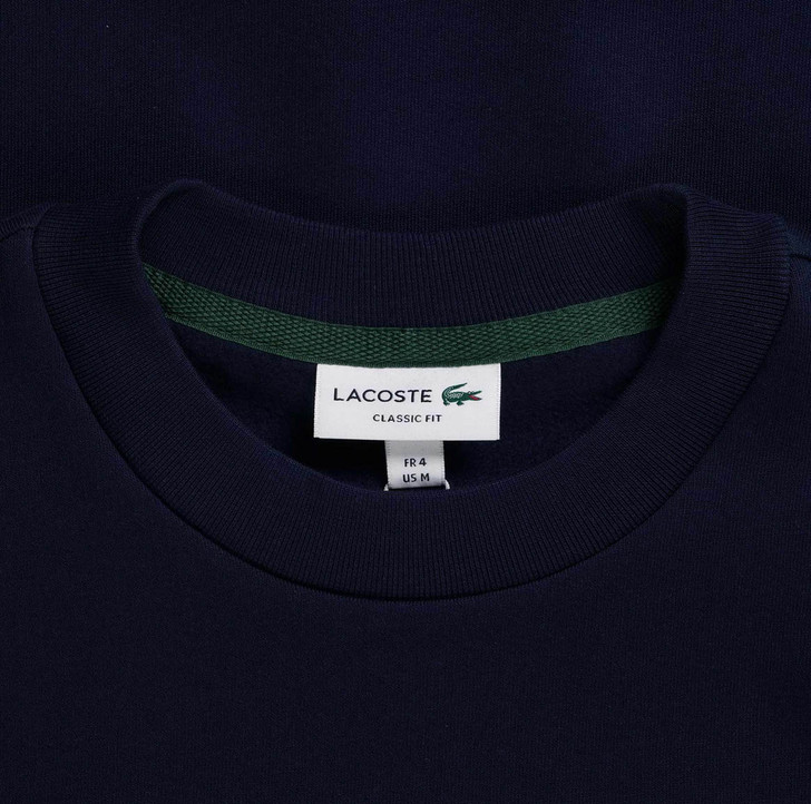 Lacoste Mens Sweatshirt Organic Cotton Jumper in Navy Blue