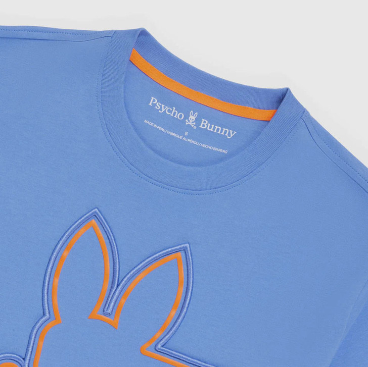 Psycho Bunny Mens T-Shirt Chester Graphic Tee in Blue