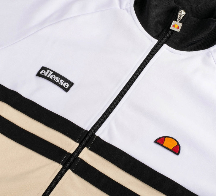 Ellesse Mens Track Jacket Rimini 80's Vintage Track Top in White