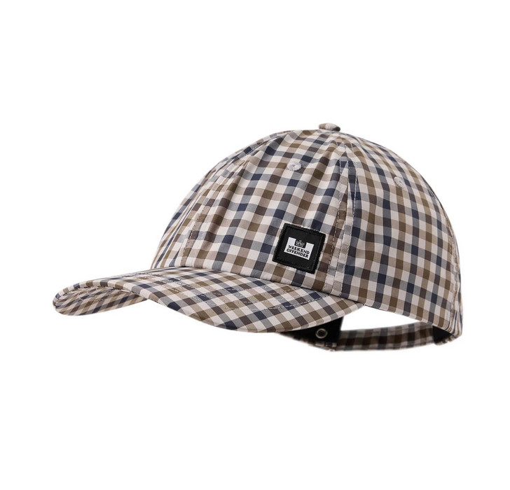 Weekend Offender Mens Cap Clay Baseball Hat in Mid House Check