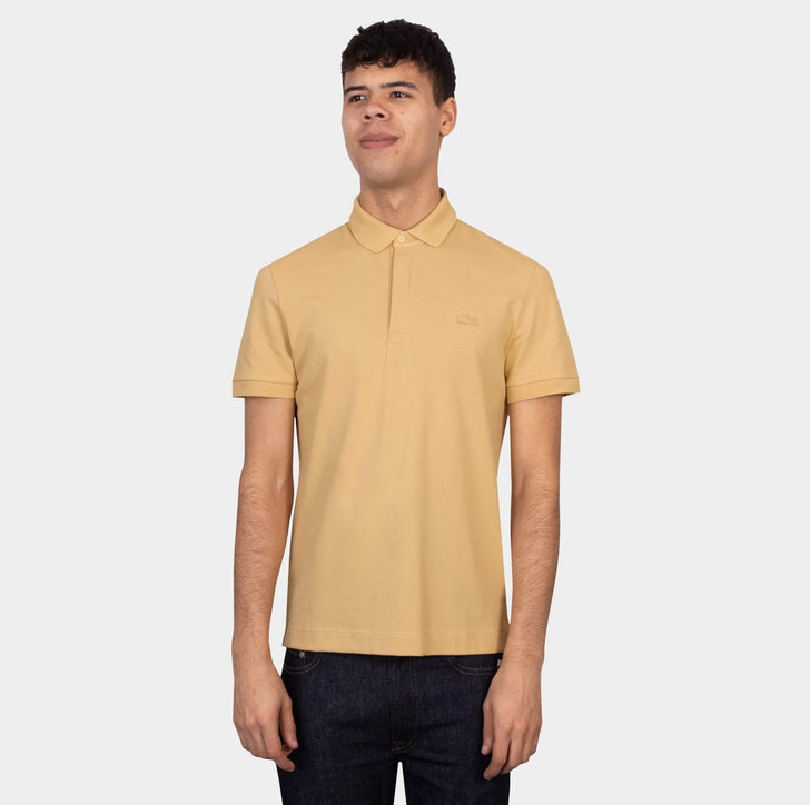 Lacoste Mens Polo Shirt Paris Cotton Pique in Beige