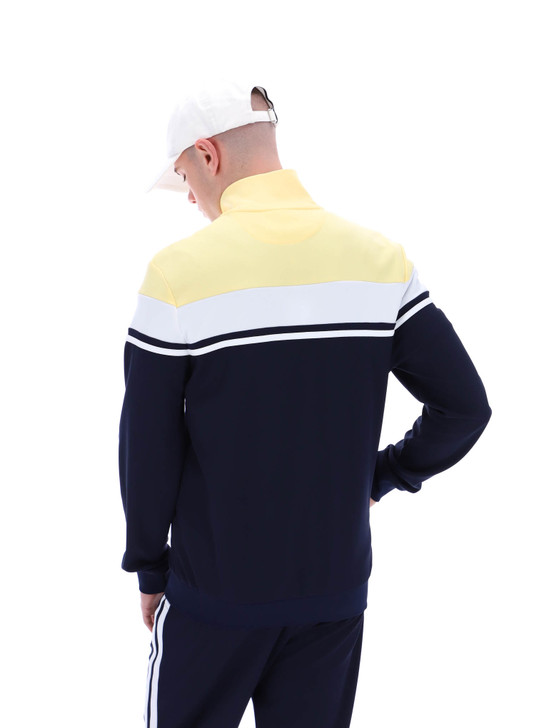 Sergio Tacchini Mens Track Jacket Damarindo 80's Track Top in Blue / Golden Haze