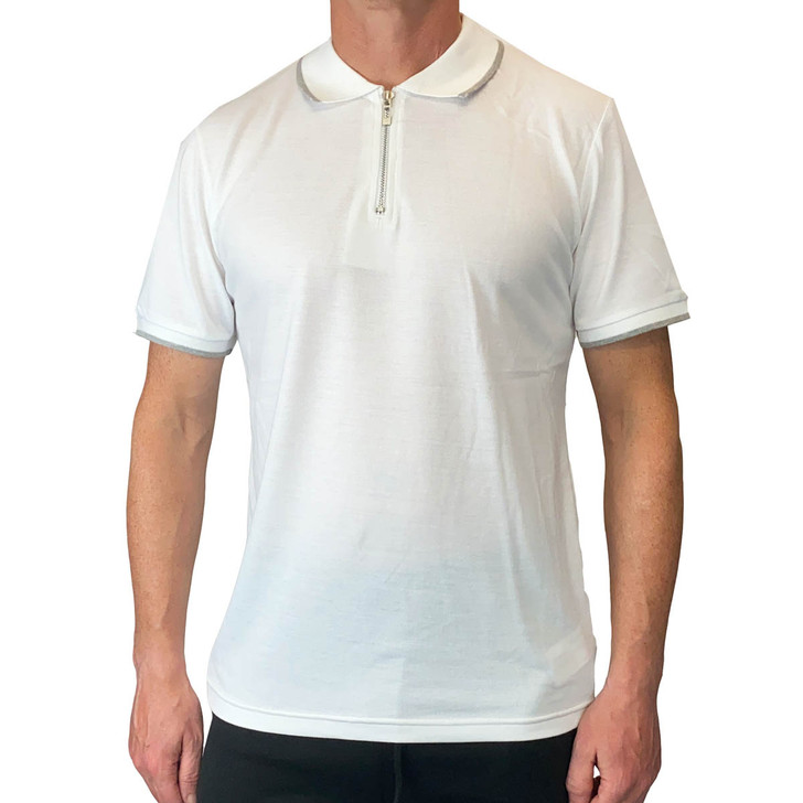 Mens Polo Shirt Small White Boohoo Man RRP £40 Short Sleeve