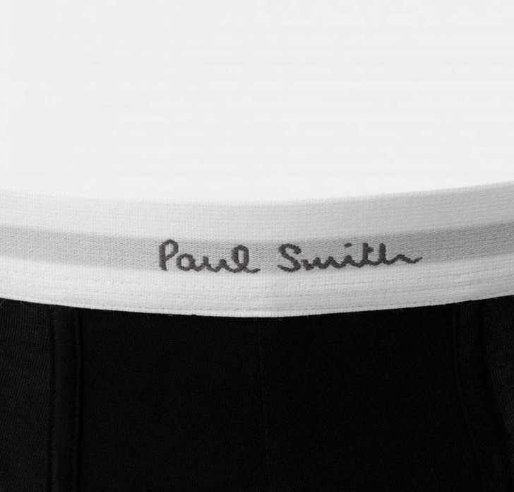 Paul Smith Mens Boxer Shorts 3 Pack Logo Band Trunks in Black