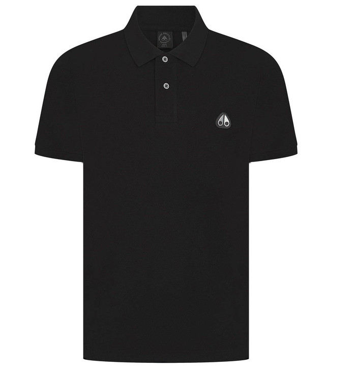 Moose Knuckles Mens Polo Shirt Everett Polo in Black