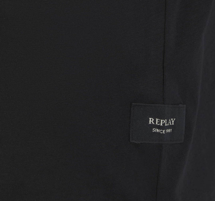 Replay T-Shirt Mens Printed Logo Tee in Black