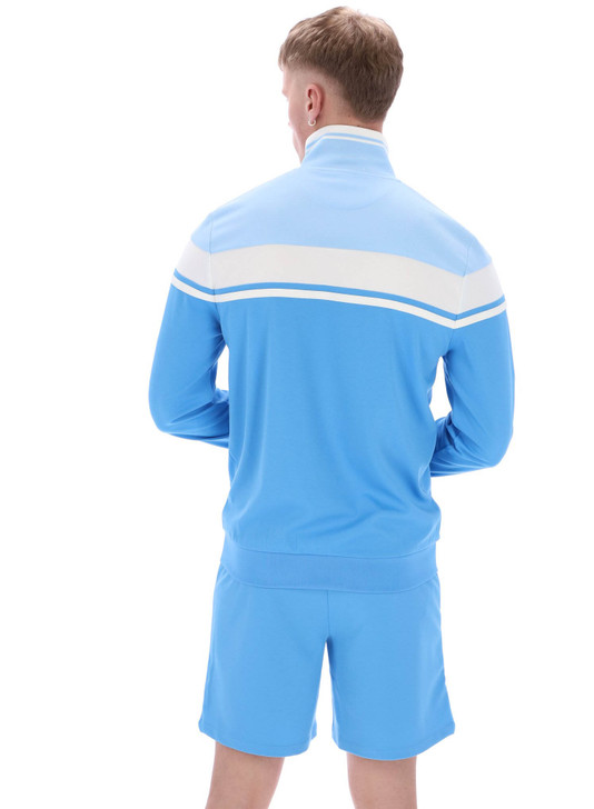 Sergio Tacchini Track Top Mens Damarindo Track Jacket in Azure Blue/Gardenia