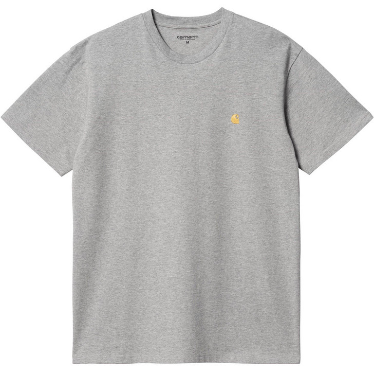 Carhartt Mens T-Shirt WIP Chase Tee in Grey Heather Gold