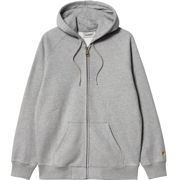 Carhartt Wip Chase Mens Zip Up Hoodie in Grey Heather