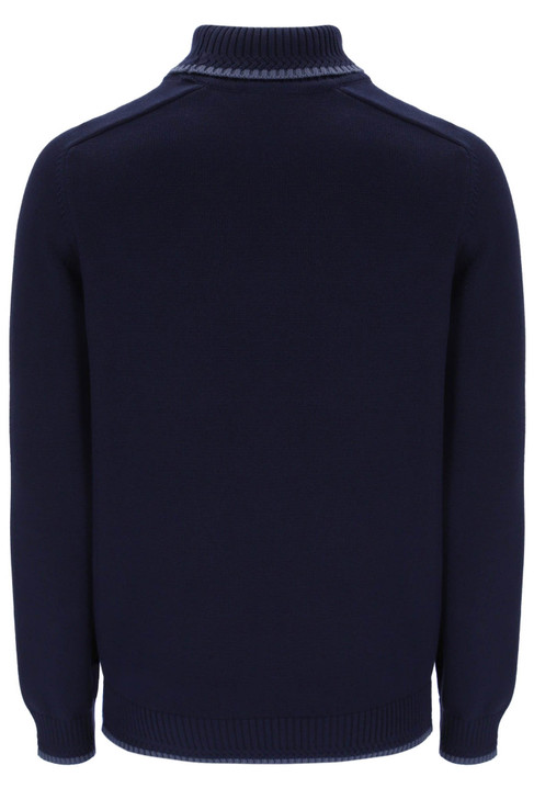 Sergio Tacchini Mens Roll Neck Knit Jumper Caruso in Maritime Blue