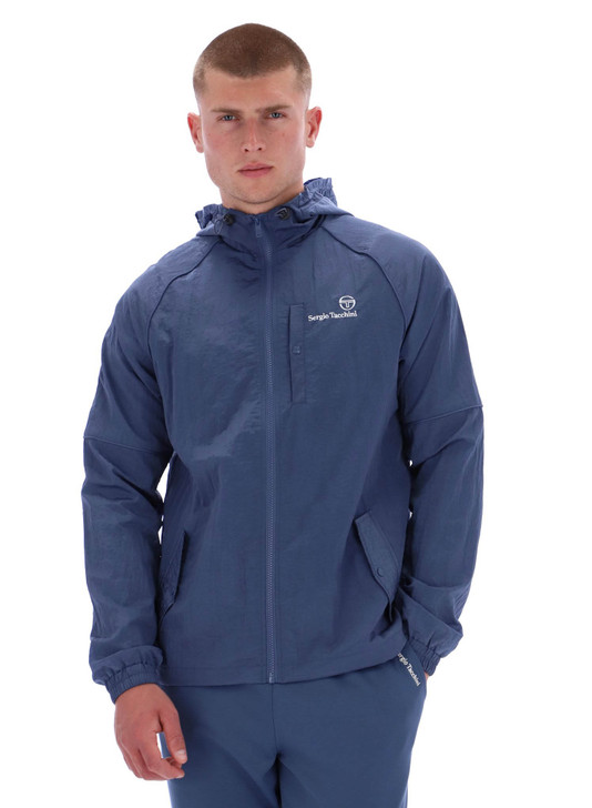 Sergio Tacchini Mens Jacket Maldini Hooded Top in Indigo Blue