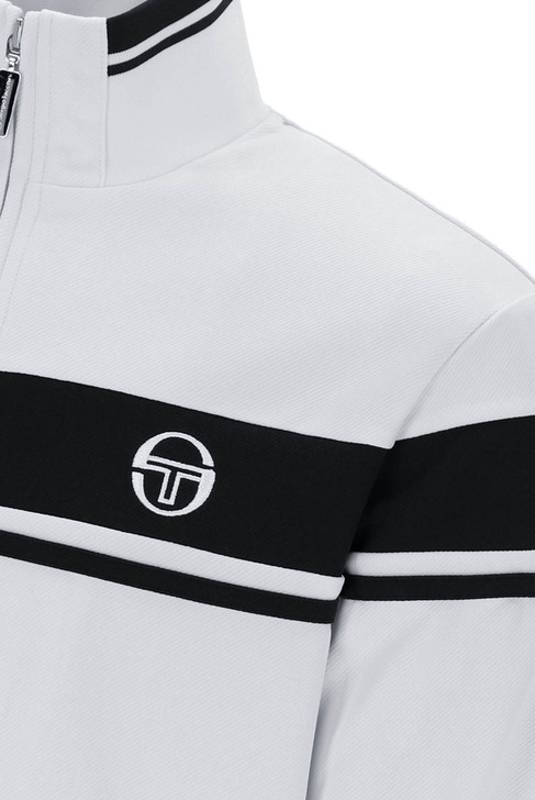 Sergio Tacchini Track Jacket Mens Damarindo Track Top in Glacier Grey / Black