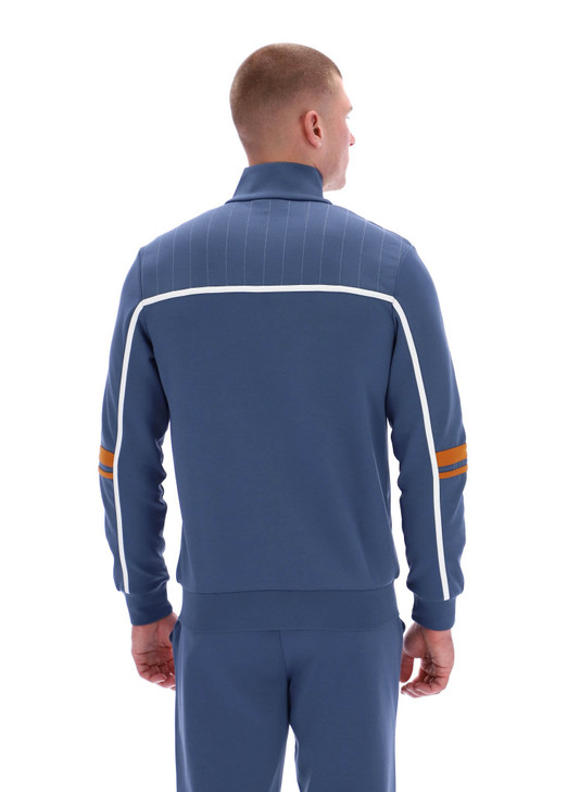 Sergio Tacchini Track Jacket Mens Frankie Track Top in Vintage Indigo / Pumpkin Spice