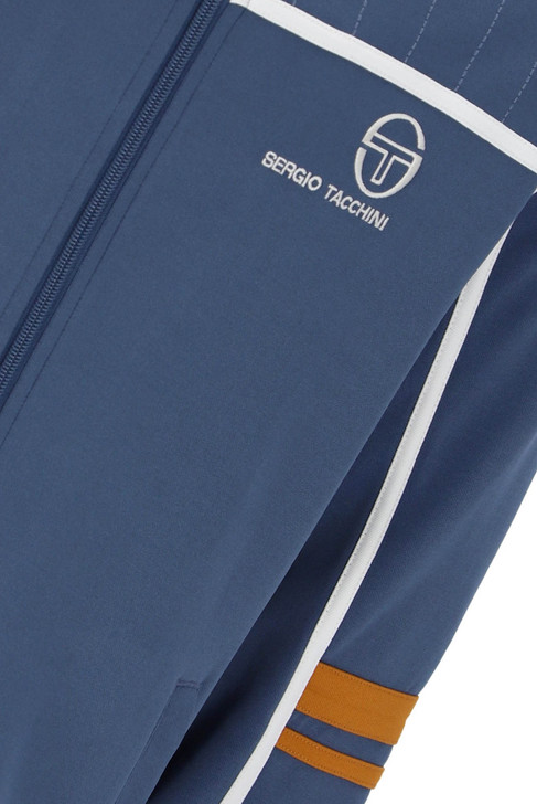Sergio Tacchini Track Jacket Mens Frankie Track Top in Vintage Indigo / Pumpkin Spice