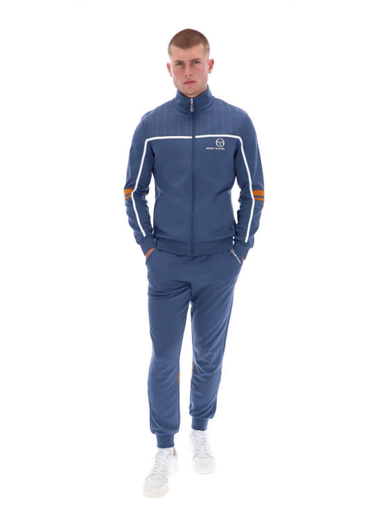 Sergio Tacchini Track Jacket Mens Frankie Track Top in Vintage Indigo / Pumpkin Spice