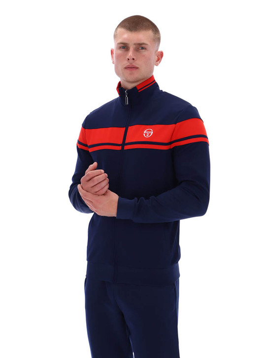 Sergio Tacchini Tracksuit Mens Damarindo Track Jacket & Bottoms in Maritime Blue / Adrenaline Rush