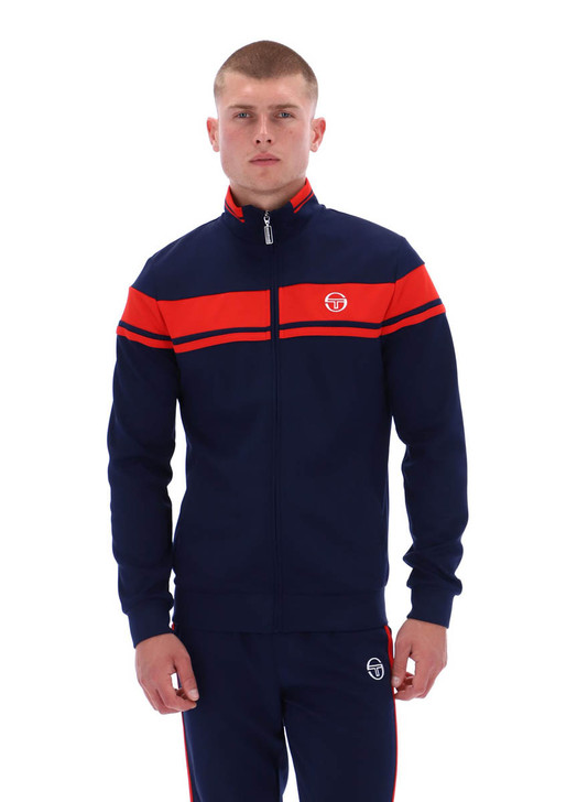 Sergio Tacchini Tracksuit Mens Damarindo Track Jacket & Bottoms in Maritime Blue / Adrenaline Rush