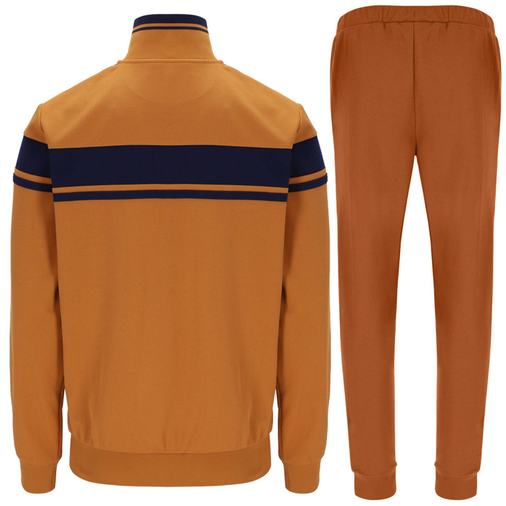 Sergio Tacchini Tracksuit Mens Damarindo Track Jacket & Bottoms in Pumpkin / Blue