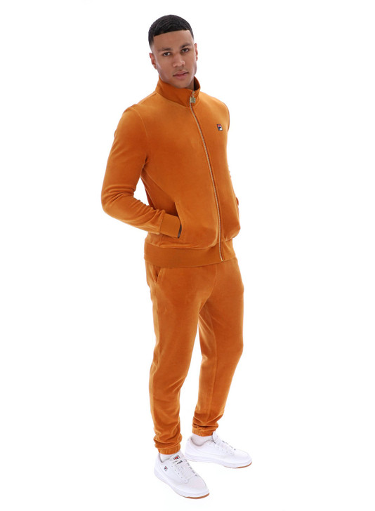 Fila Tracksuit Mens Nero FILA Velour Track Jacket & Bottoms in Pumpkin Spice