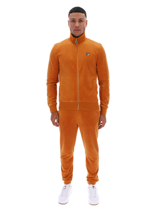 Fila Tracksuit Mens Nero FILA Velour Track Jacket & Bottoms in Pumpkin Spice