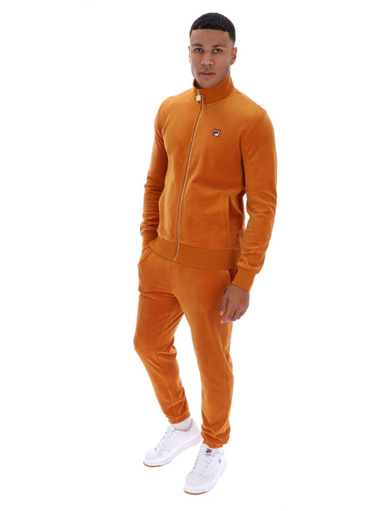 Fila Tracksuit Mens Nero FILA Velour Track Jacket & Bottoms in Pumpkin Spice