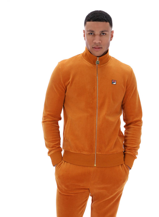 Fila Tracksuit Mens Nero FILA Velour Track Jacket & Bottoms in Pumpkin Spice