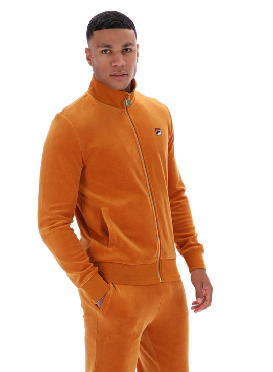 Fila Tracksuit Mens Nero FILA Velour Track Jacket & Bottoms in Pumpkin Spice