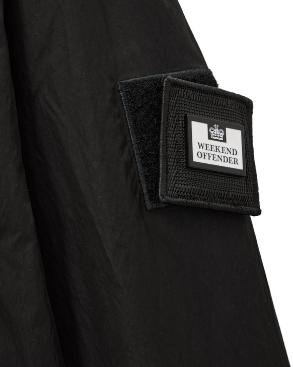 Weekend Offender Jacket Over Head Mayfield Check Trim Winbreaker in Black