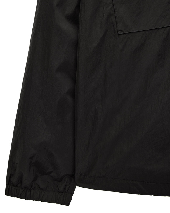Weekend Offender Jacket Over Head Mayfield Check Trim Winbreaker in Black