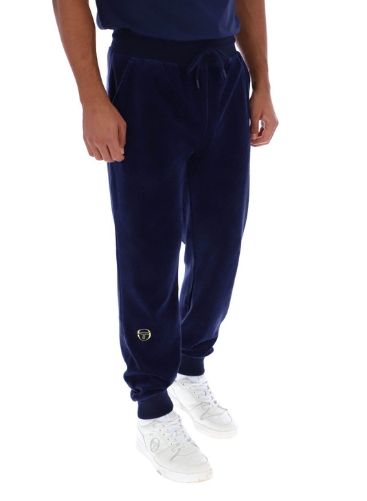 Sergio Tacchini Track Bottoms Velour Court Joggers in Maritime Blue