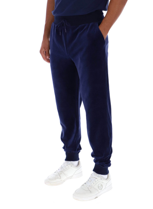 Sergio Tacchini Track Bottoms Velour Court Joggers in Maritime Blue