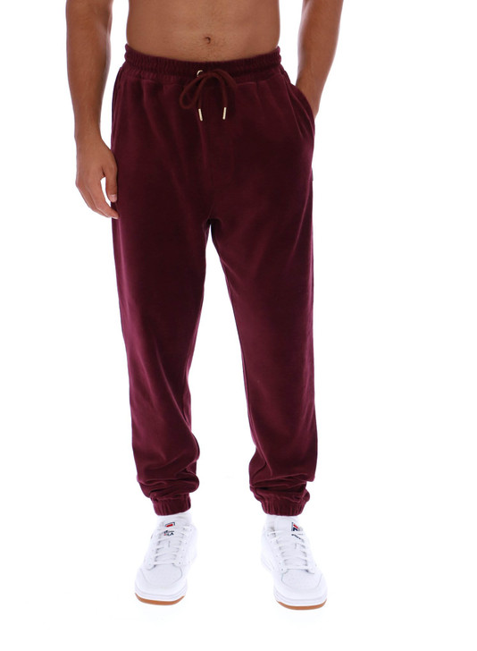 Fila Track Bottoms Velour Eddie Joggers in Burgundy