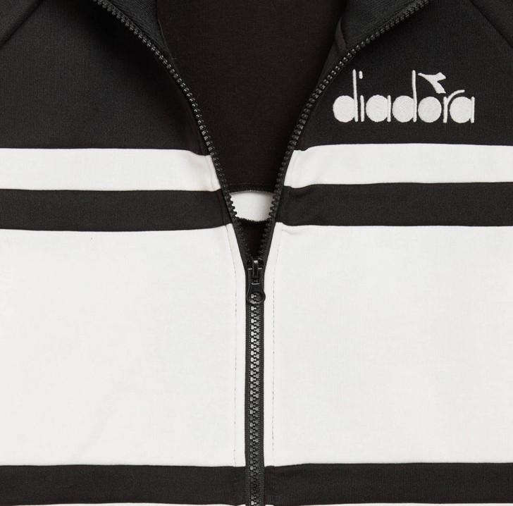 Diadora Track Jacket Mens 80's Track Top in White / Black