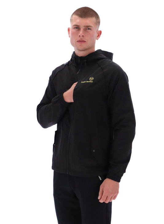 Sergio Tacchini Mens Jacket Maldini Hooded Top in Black
